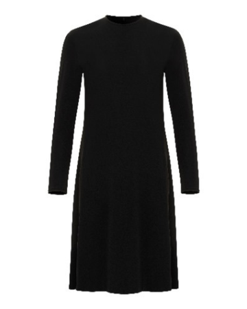 Gemsli FK341 57" Black Luxe Long Sleeve Seamless Shell Dress Myselflingerie.com